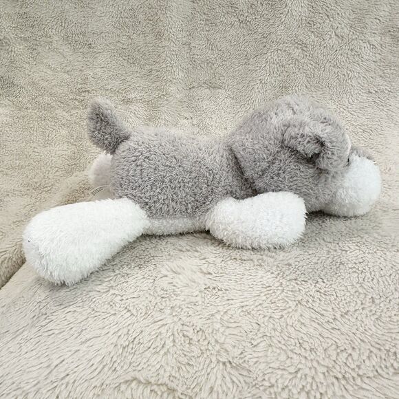 Spark Create Imagine Schnauzer Dog Plush Gray White Laying Puppy Stuffed Animal - Picture 4 of 6